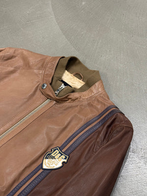 2000s Dolce & Gabbana leather biker bomber jacket