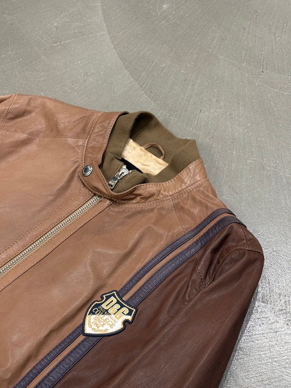 2000s Dolce & Gabbana leather biker bomber jacket