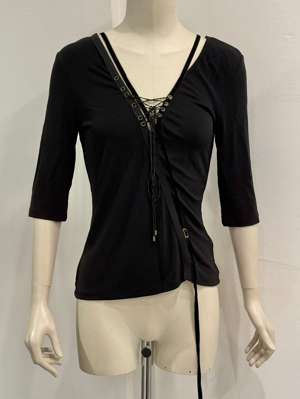 2004 Gianfranco Ferre bondage lace-up top