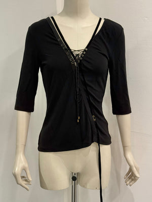 2004 Gianfranco Ferre bondage lace-up top
