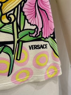 2000s Gianni Versace metal strap floral top