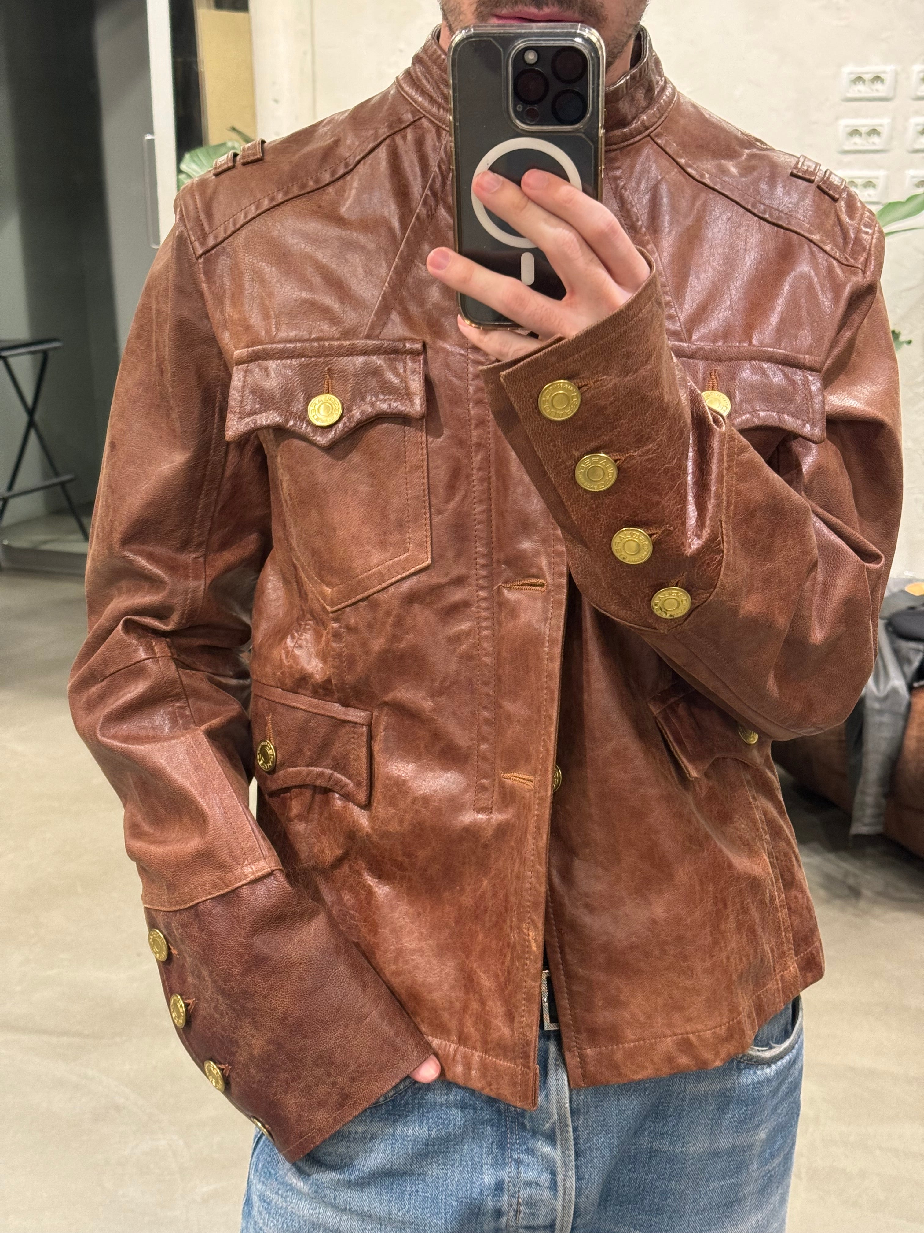 S/S2003 DSquared2 “Civil War” runway military leather jacket