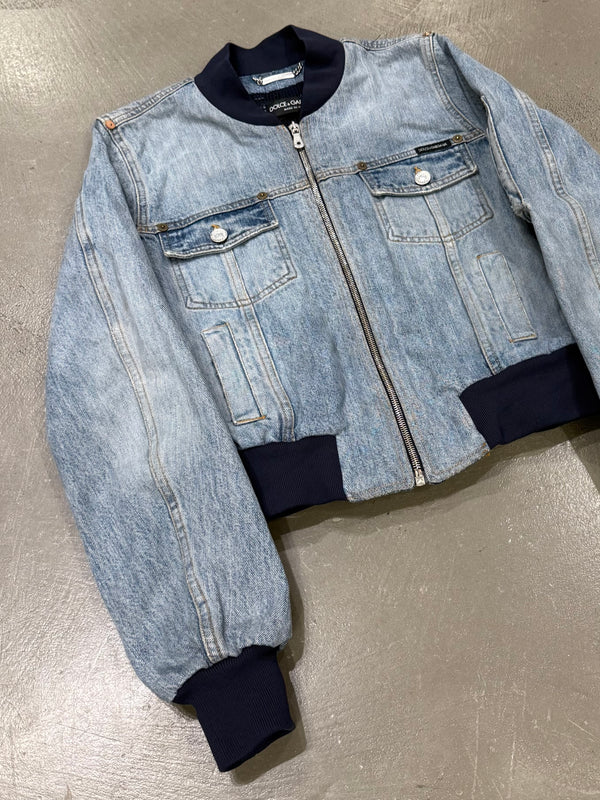 2000s Dolce & Gabbana denim bomber jacket