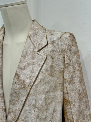 S/S2002 Ann Demeulemeester distressed cracked leather coat