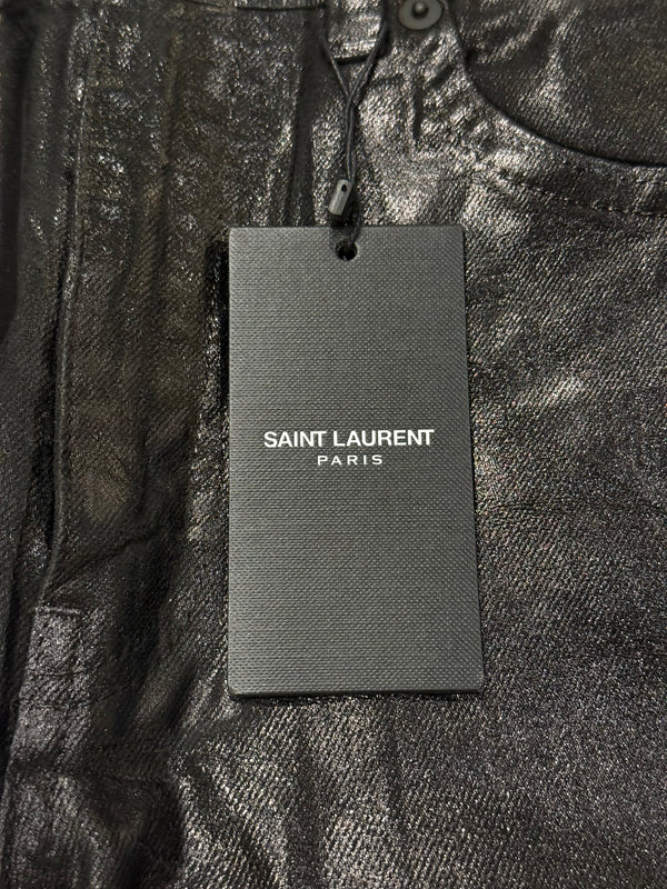2020 Saint Laurent waxed skinny jeans