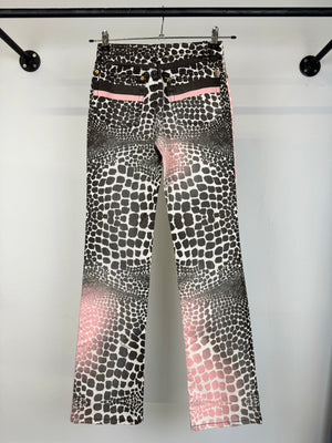 S/S 2003 Roberto Cavalli pink animalier jeans