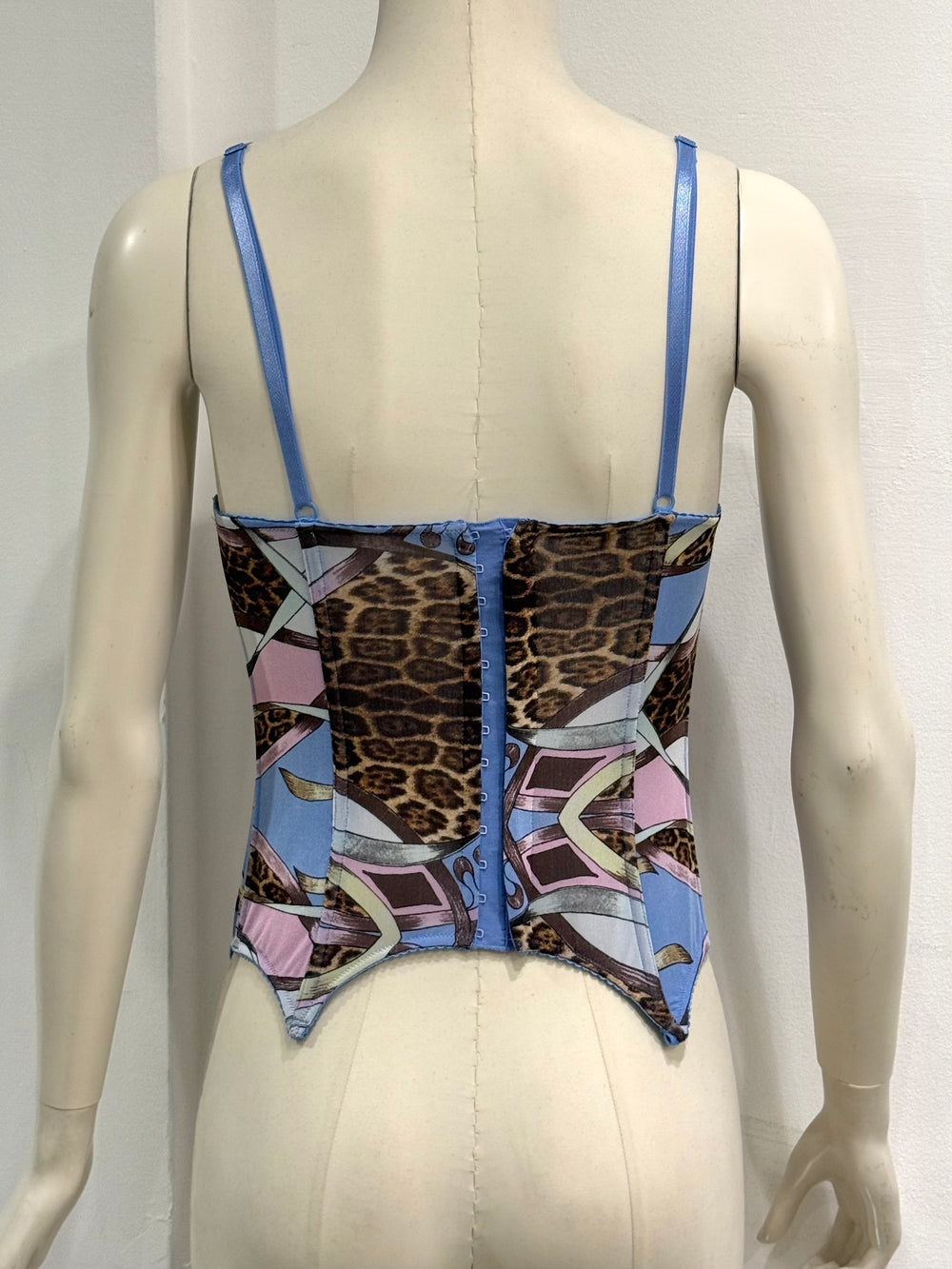 2000s Roberto Cavalli printed corset top