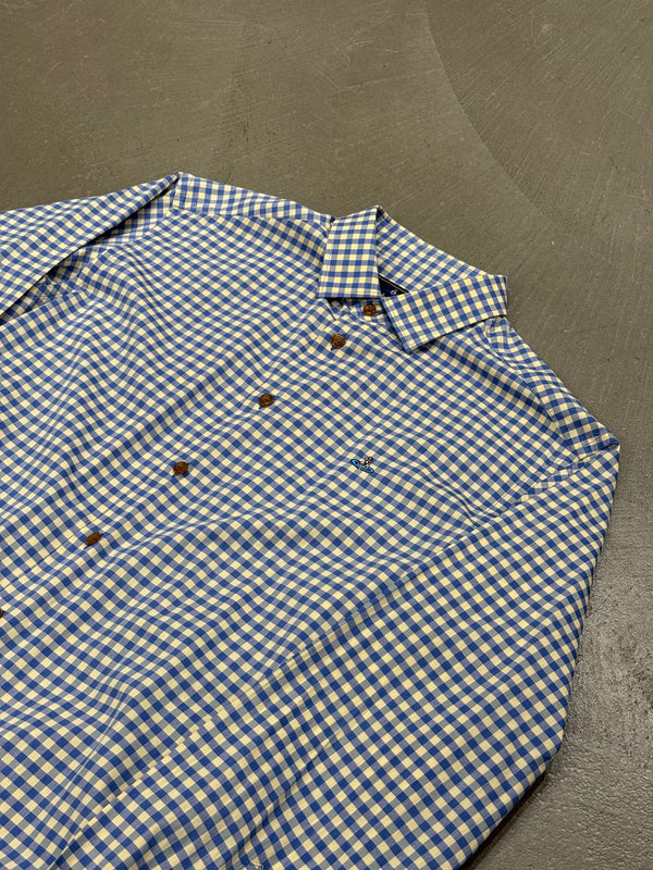 S/S2013 Vivienne Westwood orb logo check button-up shirt