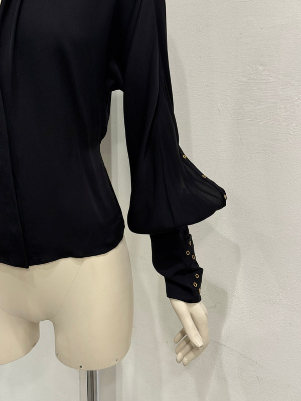 A/W2003 Gucci by Tom Ford grommet choker bondage blouse