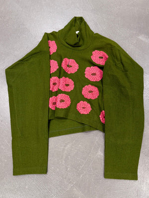 A/W1996 Comme des Garçons floral appliqué cropped knit