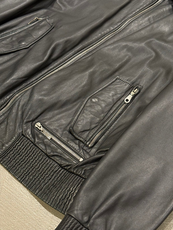 2000s Versace zip leather jacket