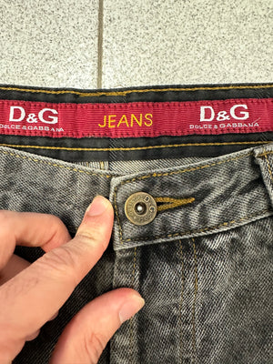 AW2003 D&G heavy baggy asymmetrical jeans