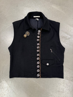 A/W1989 Helmut Lang runway wool vest with metal trinkets