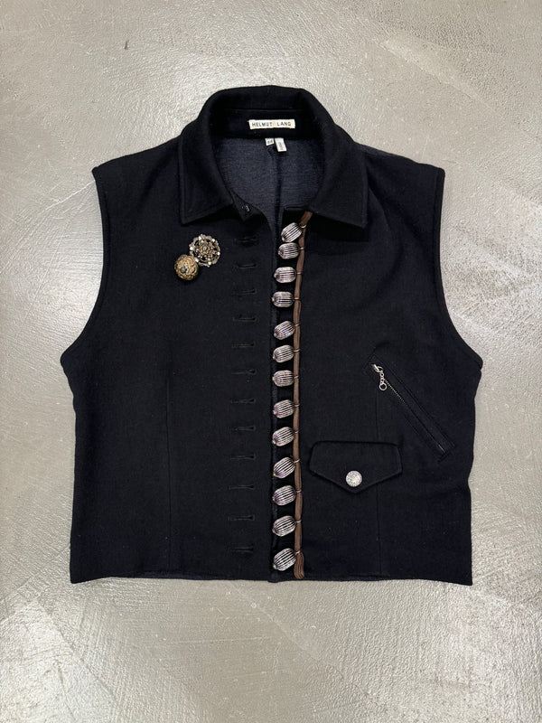 A/W1989 Helmut Lang runway wool vest with metal trinkets