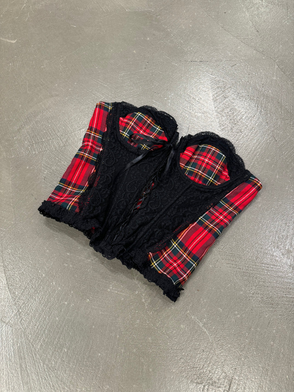 1990s Moschino checkered corset