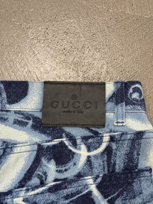 S/S2001 Gucci by Tom Ford runway seaward print jeans