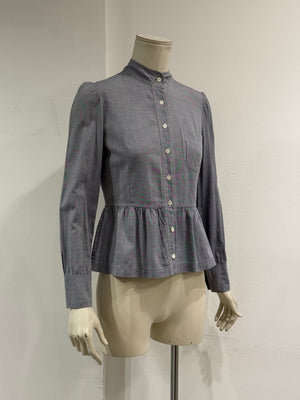 A/W2001 Miu Miu runway flared hem cotton blouse