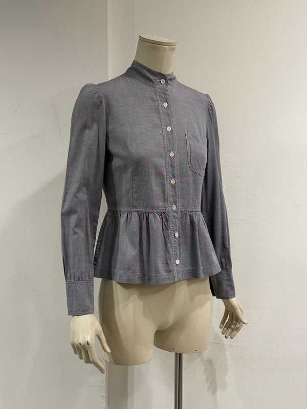 A/W2001 Miu Miu runway flared hem cotton blouse