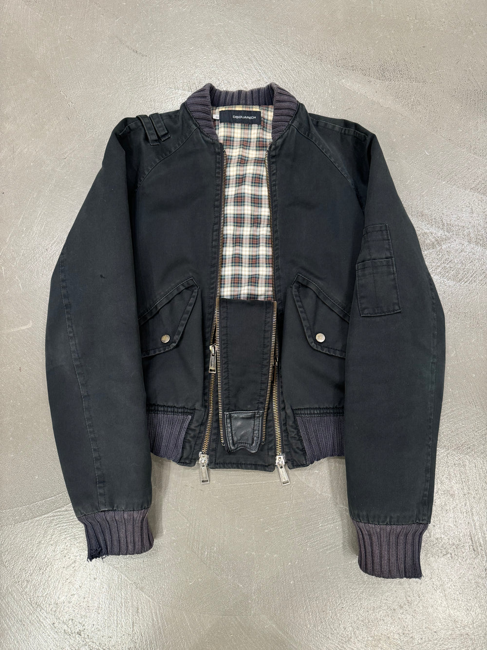 A/W 2004 Dsquared2 aviator double zipper bomber jacket