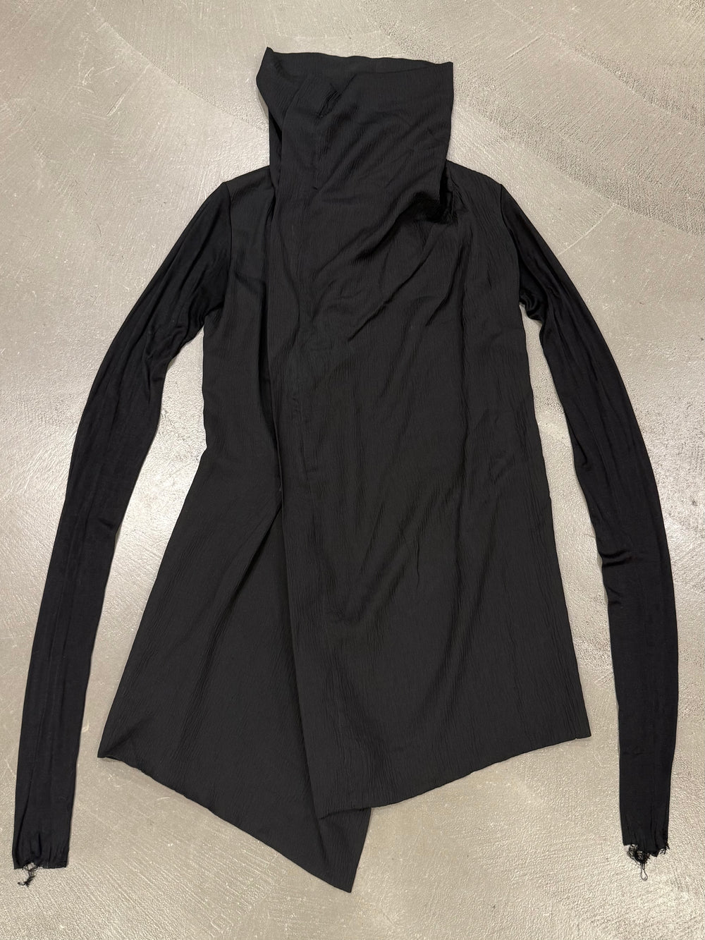S/S2009 Rick Owens black asymmetric draped jacket