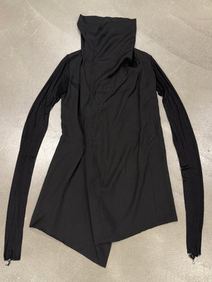 S/S2009 Rick Owens black asymmetric draped jacket