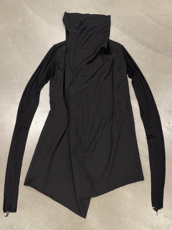 S/S2009 Rick Owens black asymmetric draped jacket