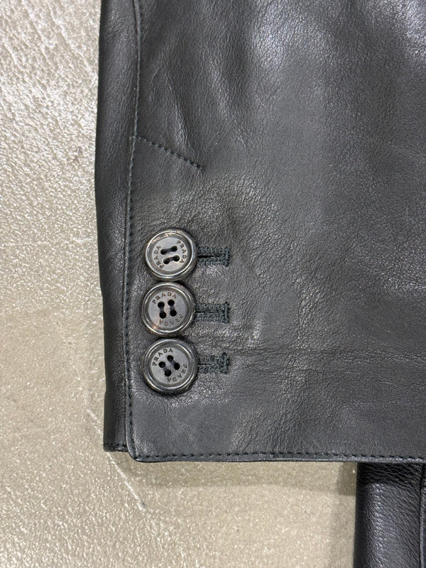 2000s Prada leather coat