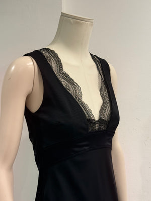 2000s Roberto Cavalli lace trim midi dress