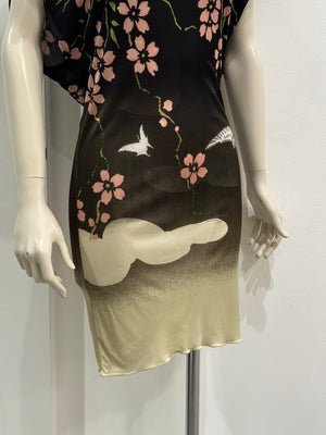 S/S2003 Gucci by Tom Ford runway cherry blossom dress with scarf