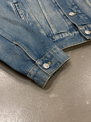 2016 Balenciaga back embroidered logo denim jacket