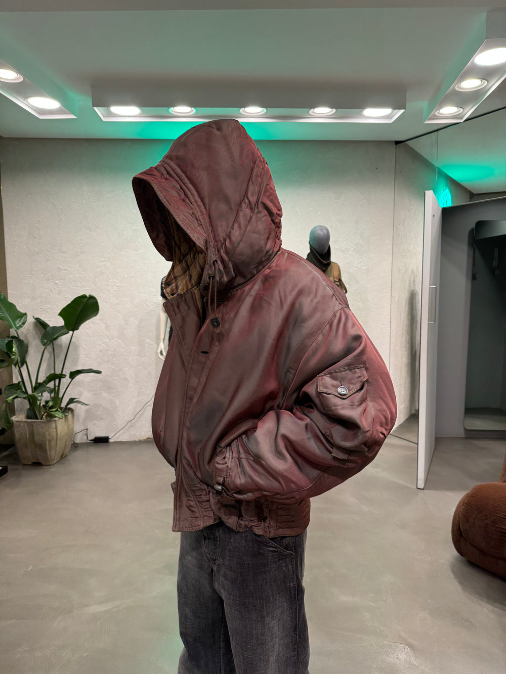 A/W1993 Giorgio Armani iridescent cropped military parka