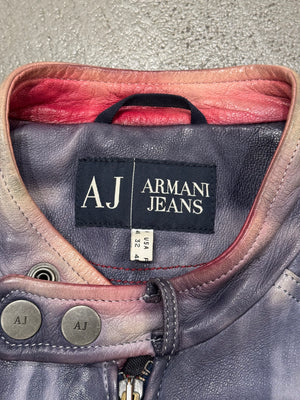 2000s Armani tie dye leather jacket