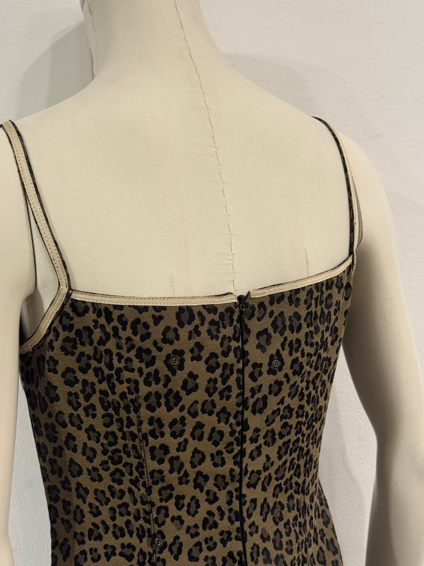 2000s Fendi leopard print bodycon mini dress