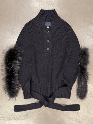 2000s Roberto Cavalli real fur inserts wool top