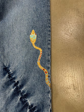 Load image into Gallery viewer, 2000s Roberto Cavalli mainline embroidered snake jeans
