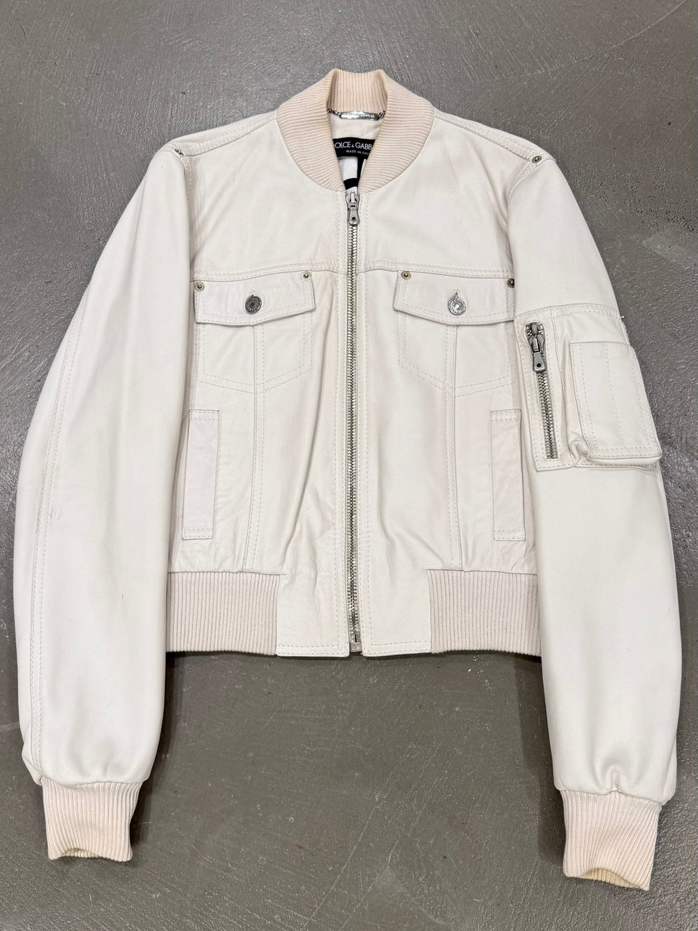 2002 Dolce & Gabbana leather bomber jacket