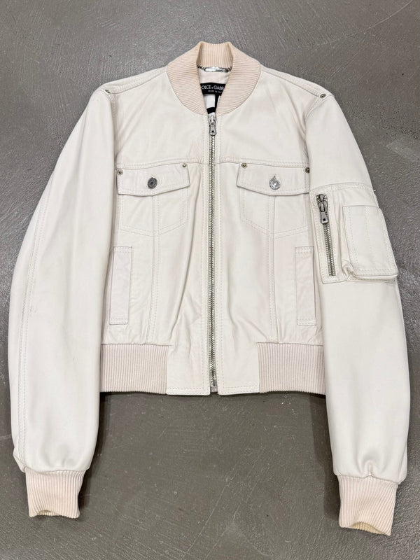 2002 Dolce & Gabbana leather bomber jacket