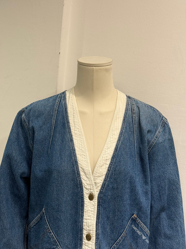 1990s Emporio Armani cropped denim jacket