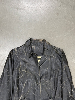 2000s Plein Sud dyed effect distressed leather jacket