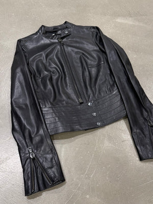 2000s Prada moto biker leather jacket