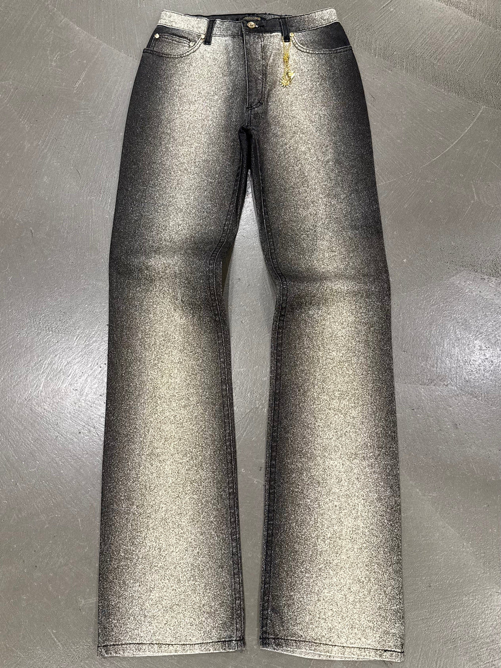2000s Roberto Cavalli metallic glitter gradient pants