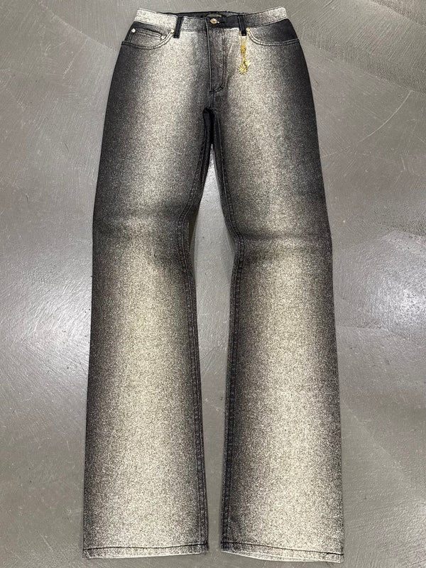 2000s Roberto Cavalli metallic glitter gradient pants