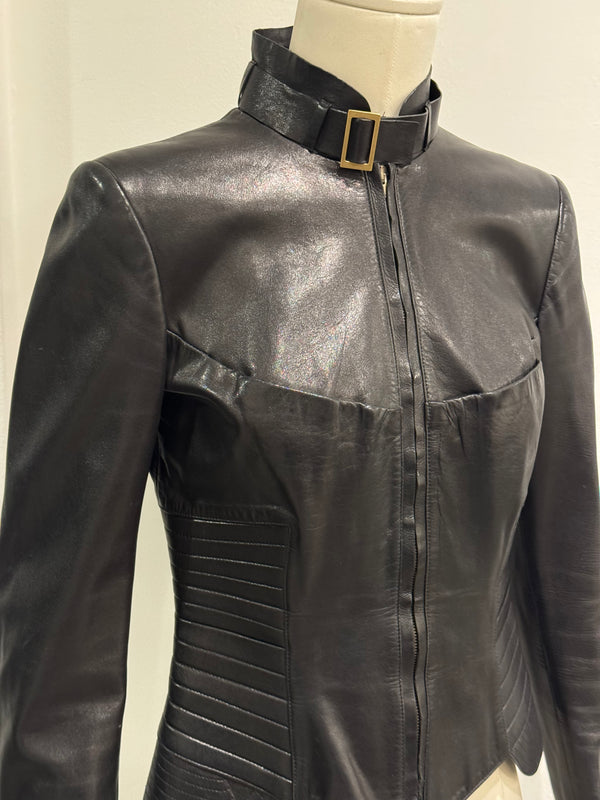 A/W2003 Gucci by Tom Ford corseted leather jacket