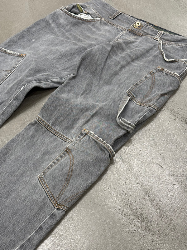 2000s Dolce & Gabbana double waist asymmetrical cargo jeans