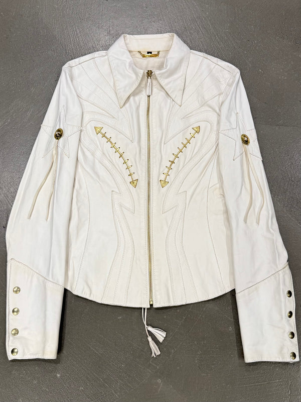 S/S2004 Roberto Cavalli runway western leather jacket