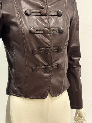 2010 Emporio Armani Napoleon leather military jacket