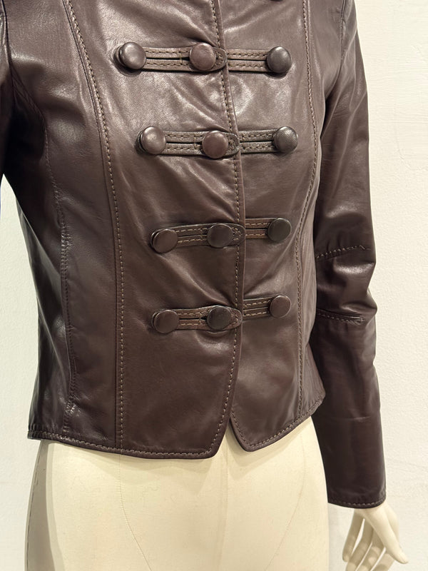 2010 Emporio Armani Napoleon leather military jacket