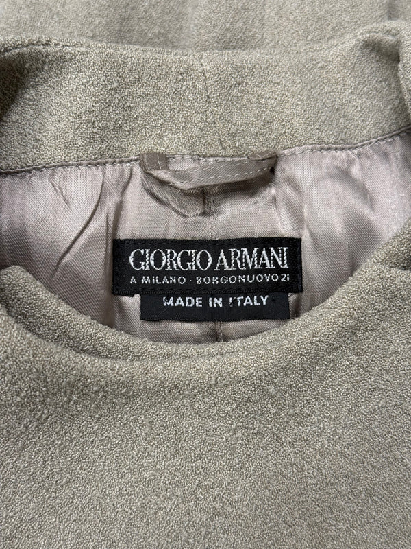2000s Giorgio Armani greige minimalist coat