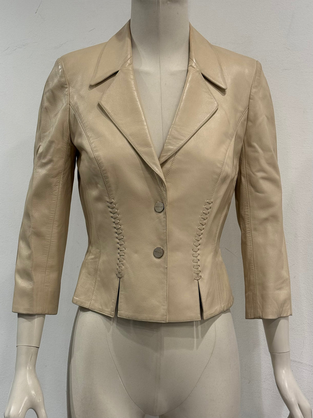 1990s Mugler leather blazer jacket