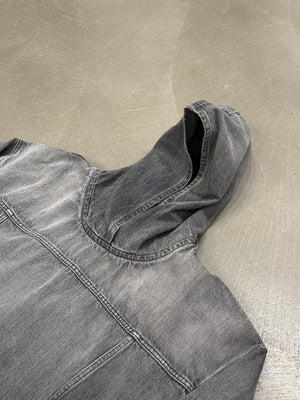 2022 Balenciaga faded denim hooded anorak jacket